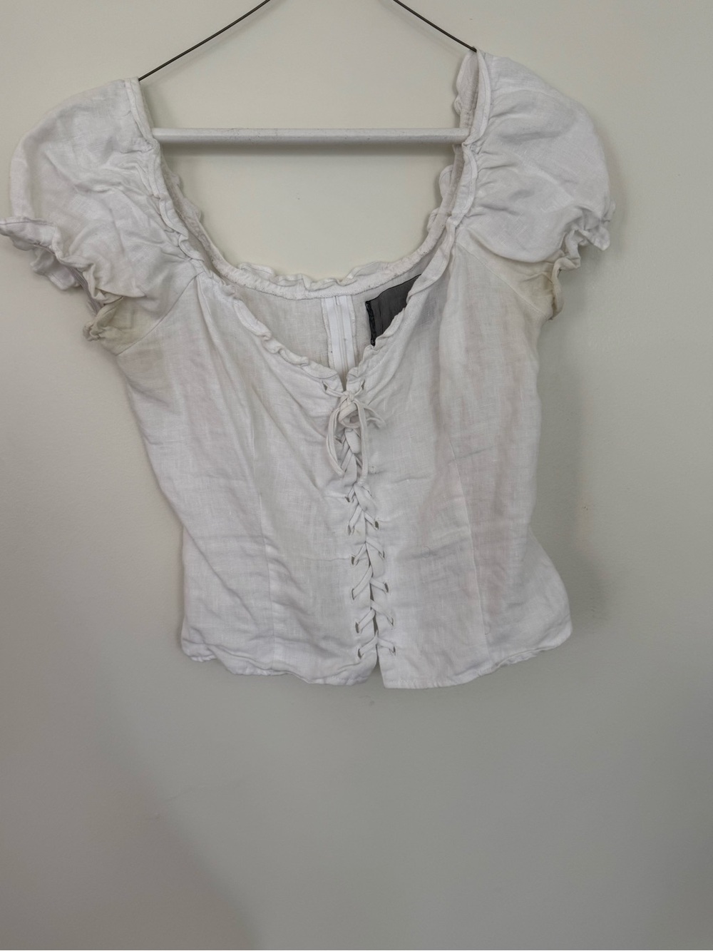Reformation Linen Milkmaid top